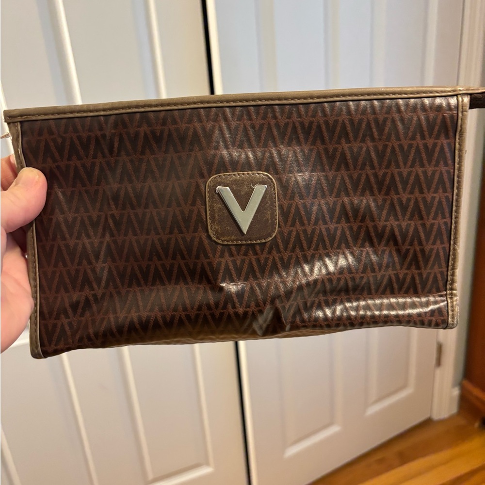 Valentino Brown V-Logo Clutch